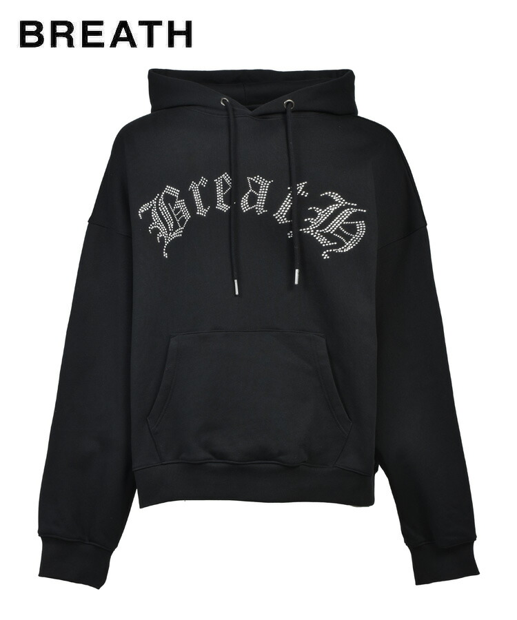 OLD ENGLISH LOGO RHINESTONE HOODIE / ブラック [BR25AW-／スタイライズ（STYLISE）