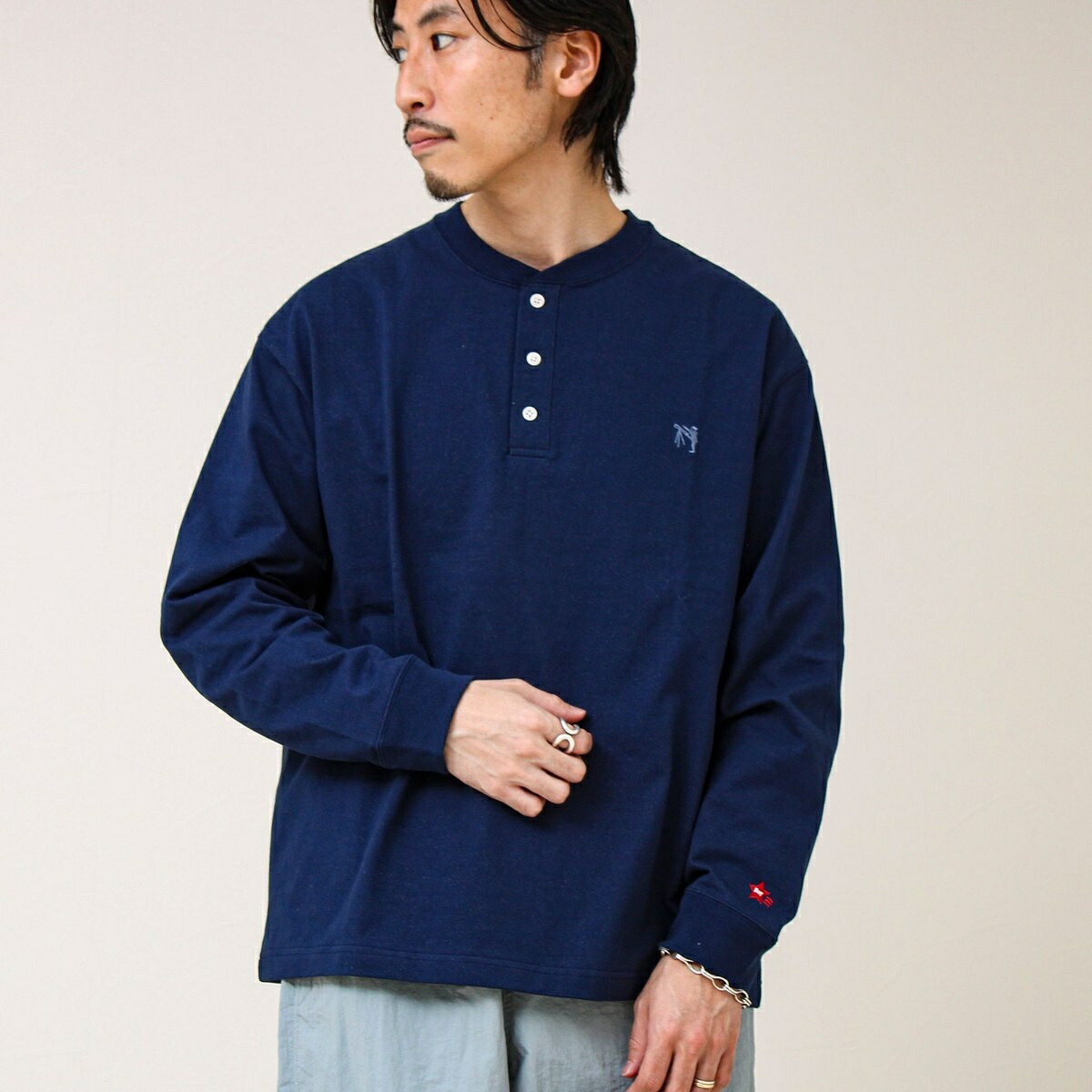 【BOY刺繍】裏グラデーション ヘンリーネック ロンT／グロスター（GLOSTER）