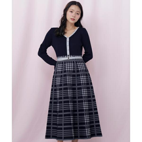 チェックニットワンピース／ジル バイ ジル スチュアート（JILL by JILL STUART）
