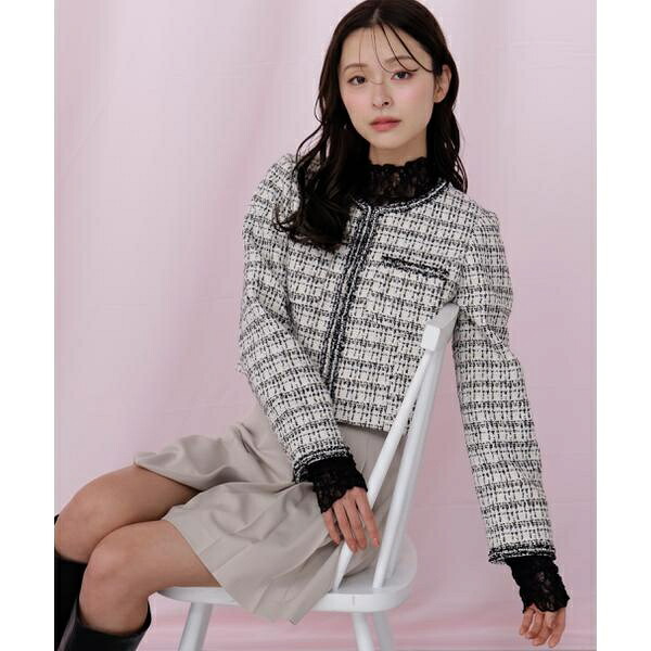 ビジューブレード付きツイードジャケット／ジル バイ ジル スチュアート（JILL by JILL STUART）