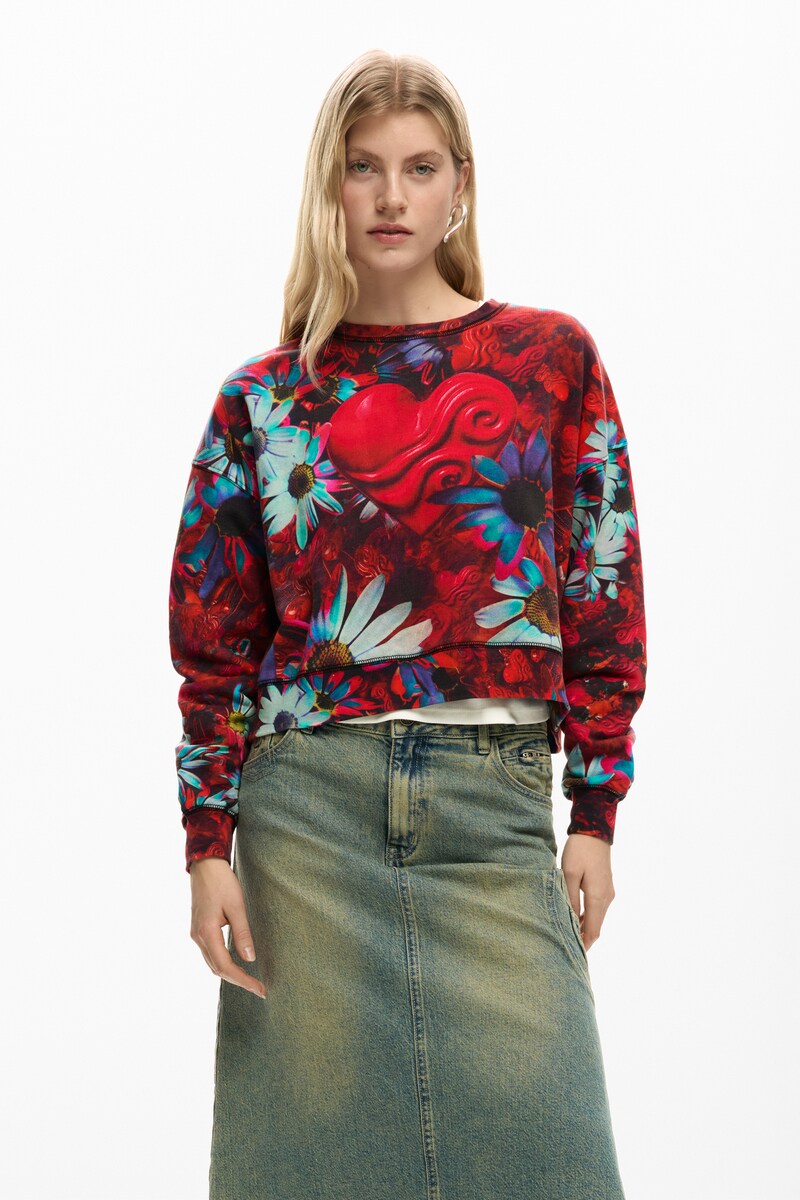 【5サイズ展開】フラワーハートスウェットシャツ 2026SS／デシグアル（Desigual）