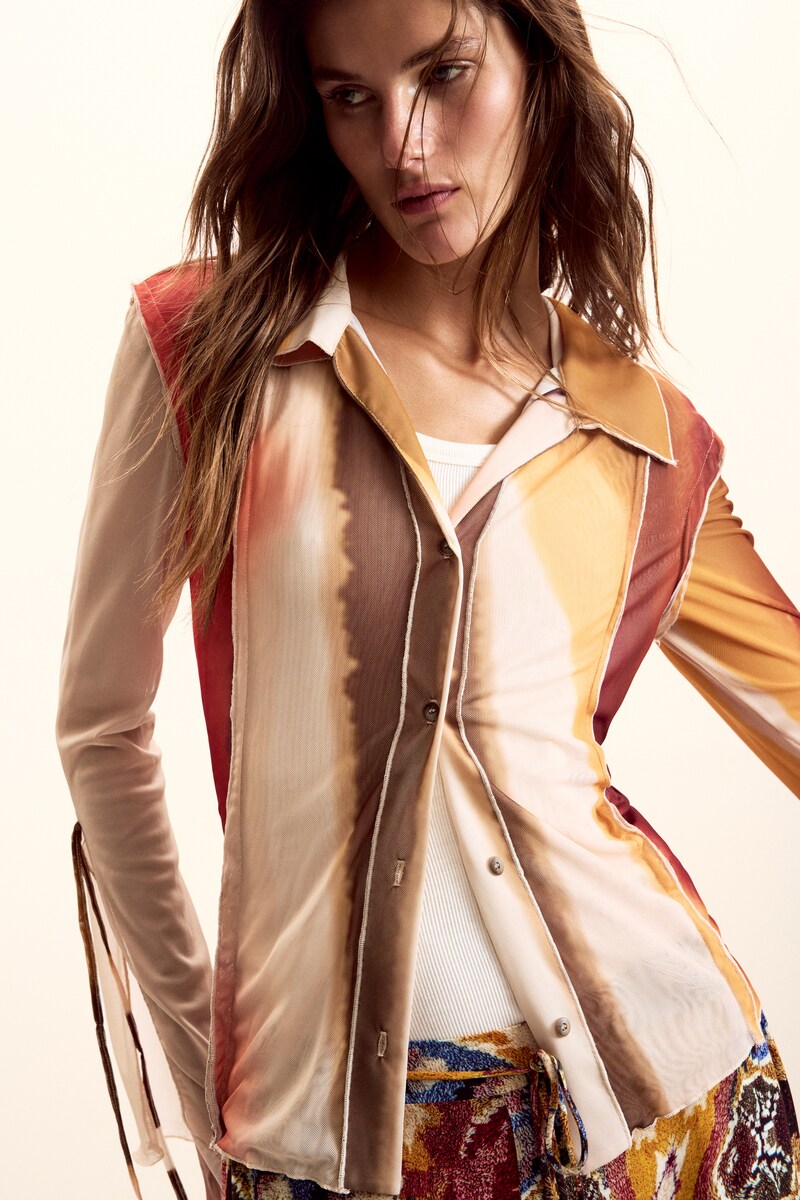 【5サイズ展開】リボンスリーブシアーシャツ by クリスチャン・ラクロワ 2026SS 新作／デシグアル（Desigual）
