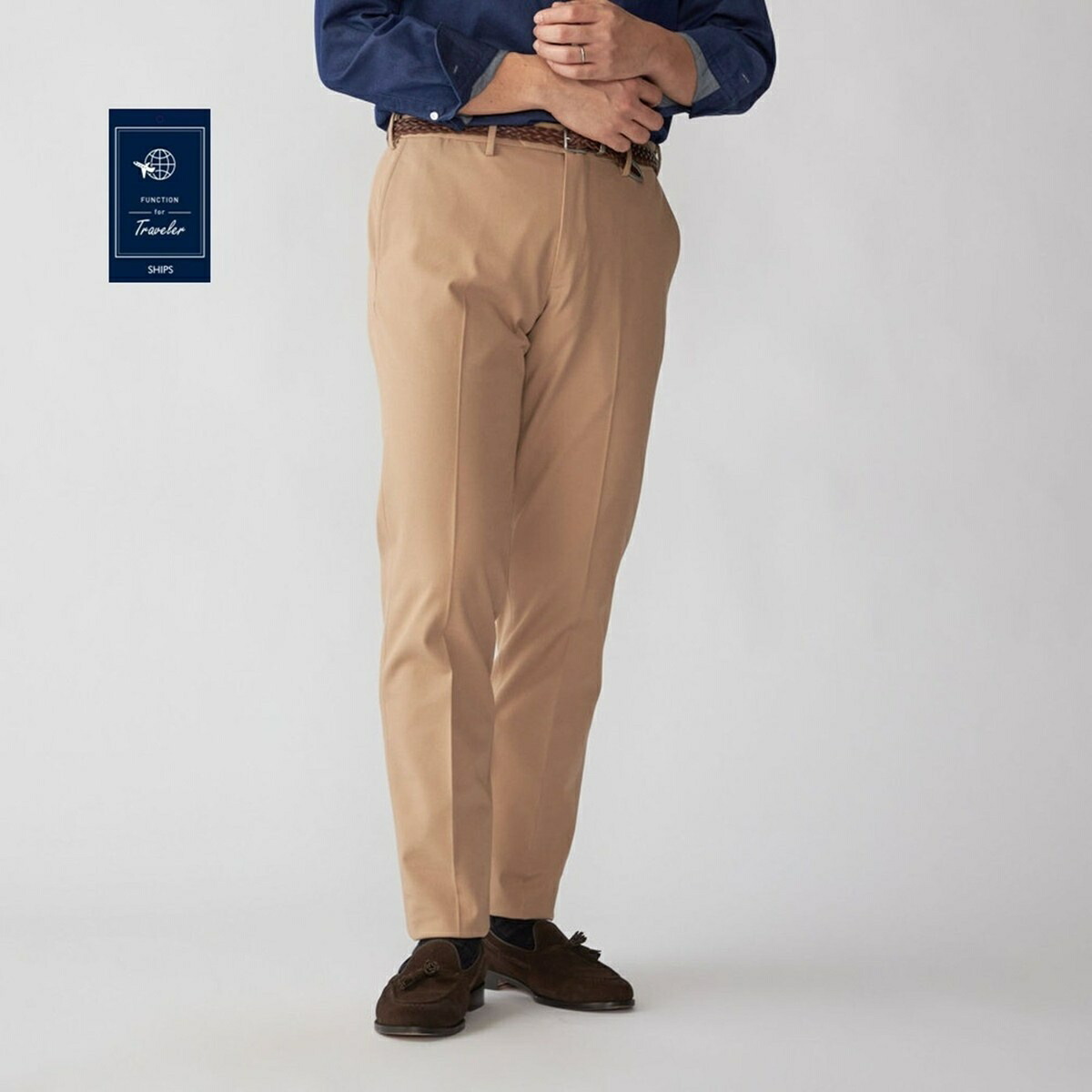 SHIPS:〈FUNCTION/手洗い可能〉コットン ノープリーツ 4WAY ストレッチ スラックス／シップス（SHIPS） 14,379円