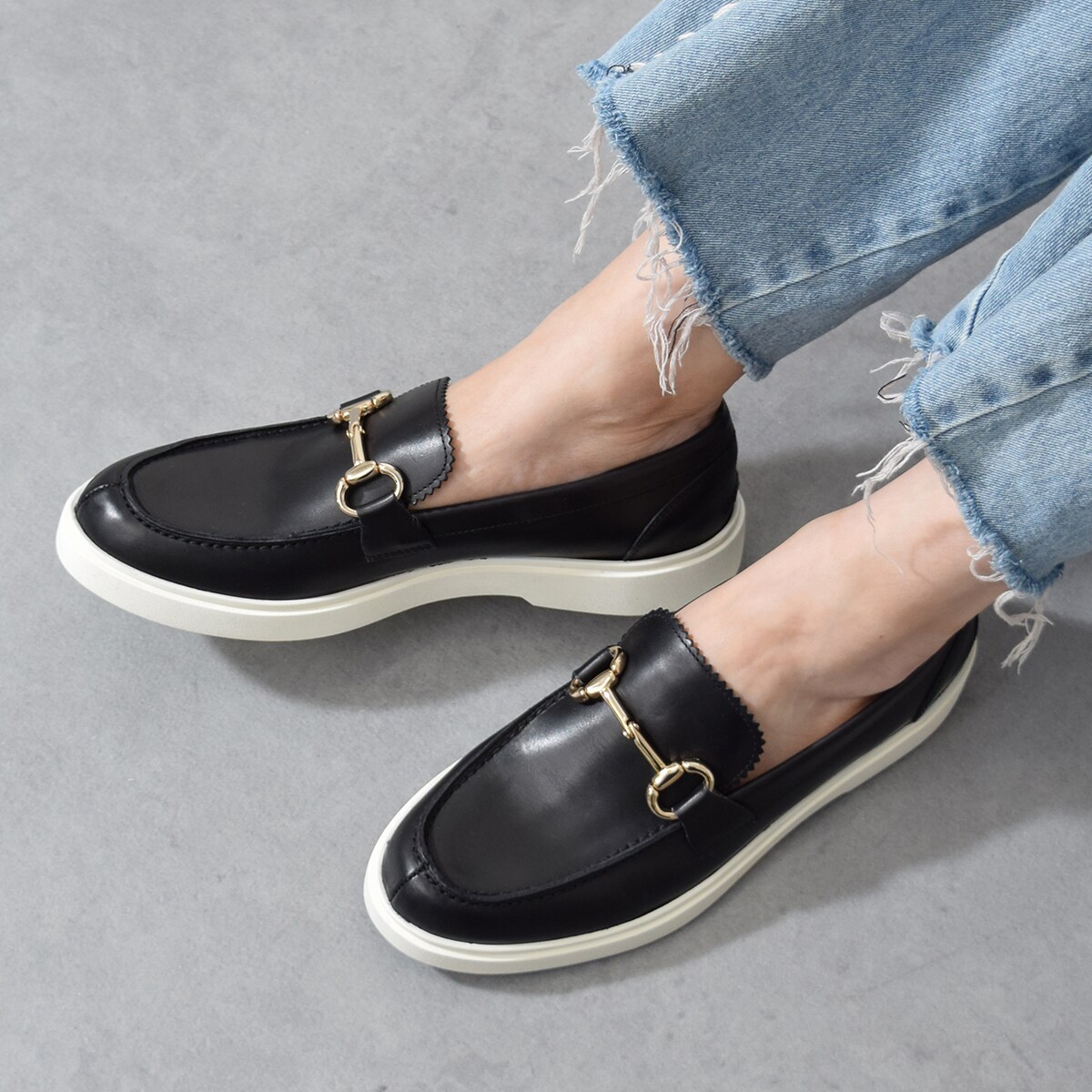PASCUCCI◆2.6cmヒール◆モールドソールビットローファー／パスクッチ（PASCUCCI）