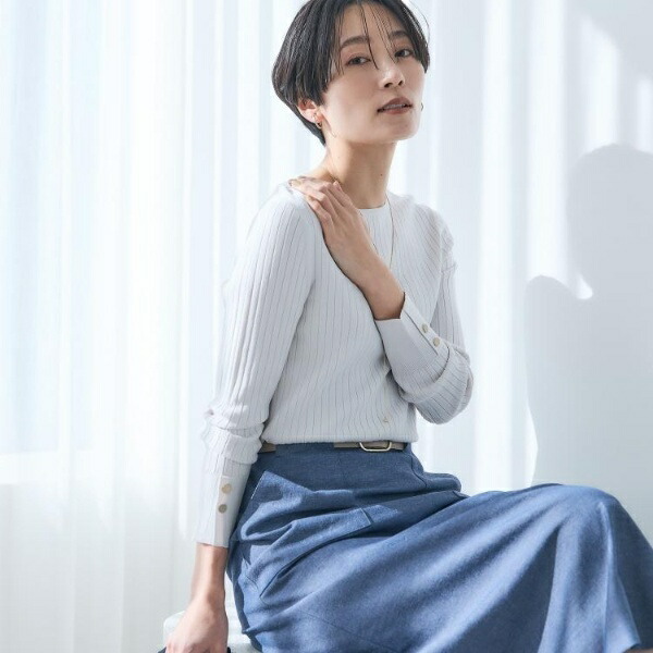 【アンサンブル可洗える】ワイドリブニット／アンタイトル（UNTITLED）