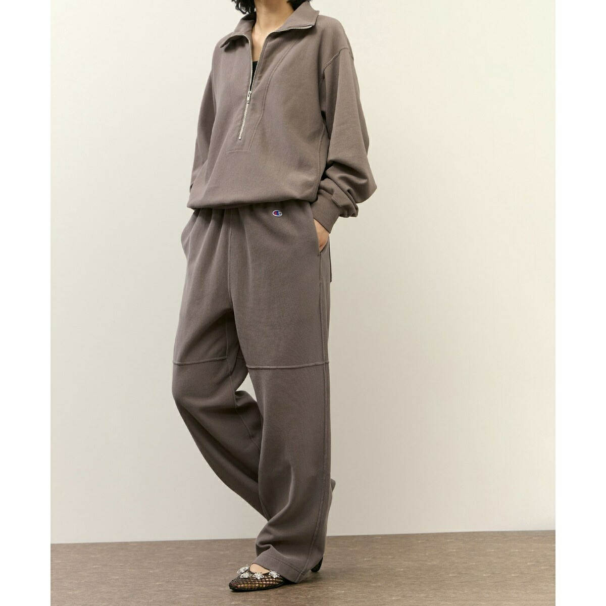 【Champion for ADAM ET ROPE'】別注 SWEAT WIDE PANTS／アダムエロペ（ADAM ET ROPE'）