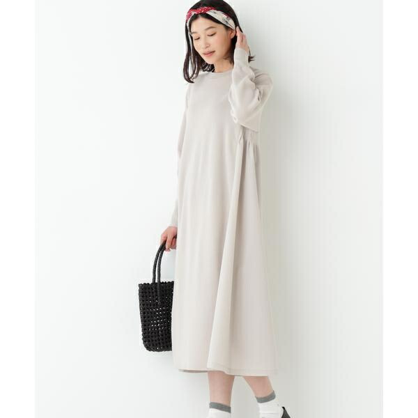 ◆《ウォッシャブル》布帛コンビ綿ナイロンニットワンピース/ヒューマンウーマン(human woman)|丸井(マルイ)店