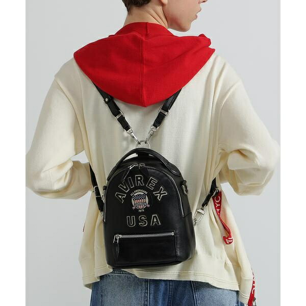 《直営店限定》VARSITY LEATHER MINI BACKPACK／AVX 5653／アヴィレックス（AVIREX）