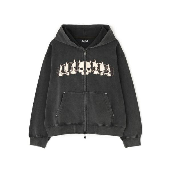 SUPPLIER／サプライヤー／DEMON SKULL LEATHER PAT ZIP HOODIE／エルエイチピー（LHP）