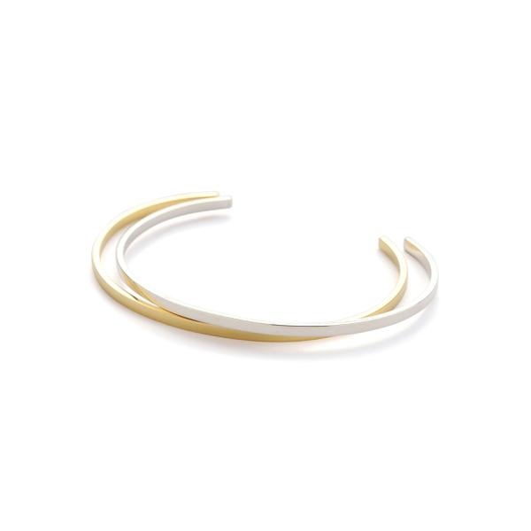 トゥエンティーエイティー／ STERLING SILVER DOUBLE FLAT BANGLE 2／エルエイチピー（LHP）