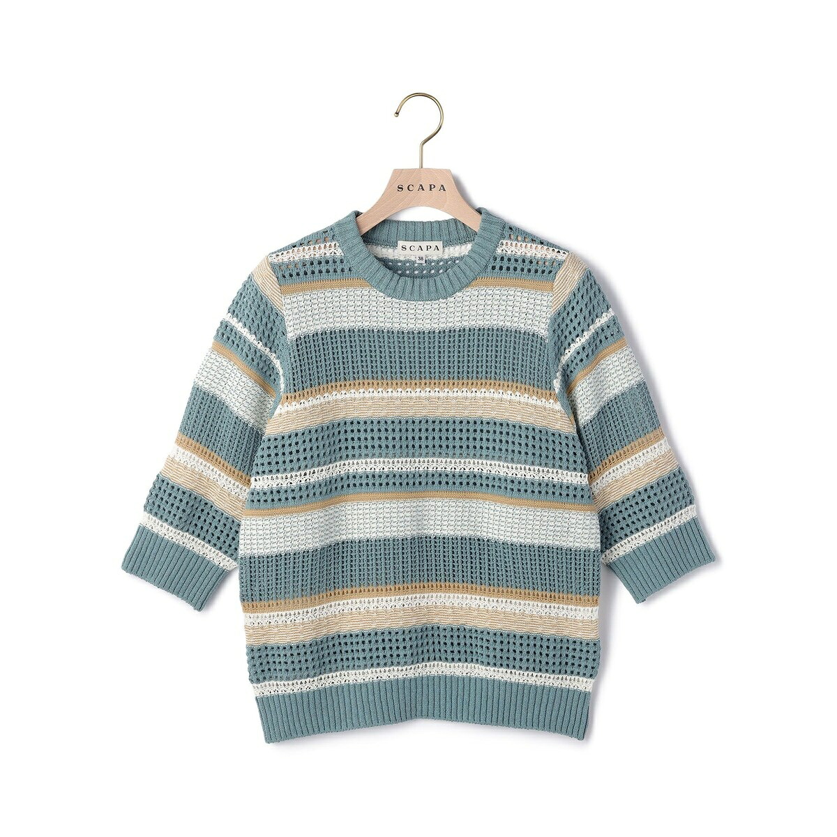 メッシュボーダーニット／スキャパ（SCAPA）
