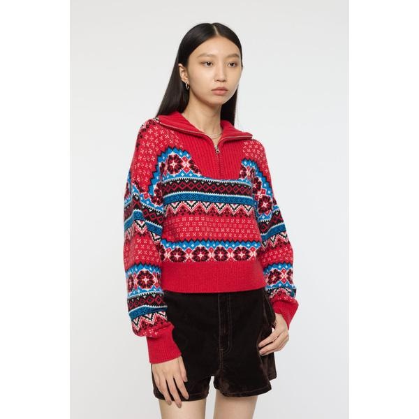 HALF ZIP FAIR ISLE セーター／マウジー（MOUSSY）