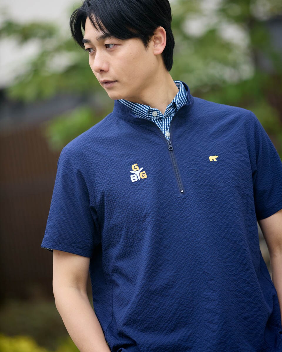 SPIKEハーフZIPモックネック[吸水速乾]　【GBGOLF】／ゴールデンベア（GOLDENBEAR）