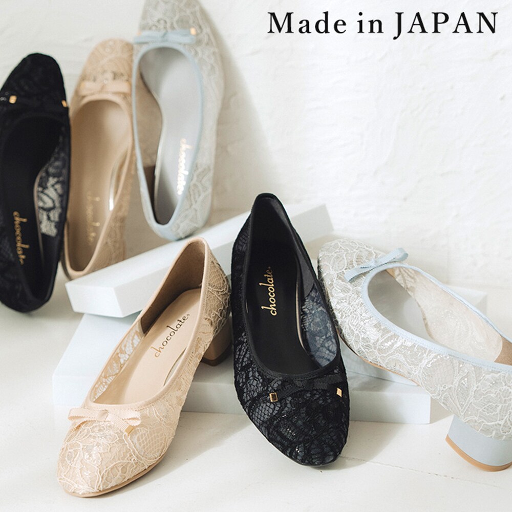 日本製 シューファンタジー Shoe Fantasy チュールレースパンプス ローヒール／シューファンタジー（Shoe Fantasy）｜丸井（マルイ）店