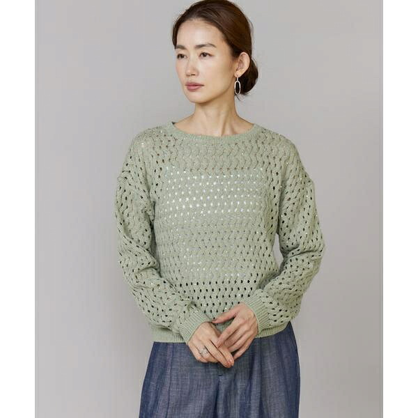 《大きいサイズ》透かし柄ボートネックプルオーバー／ルスーク（Le Souk） 19,513円