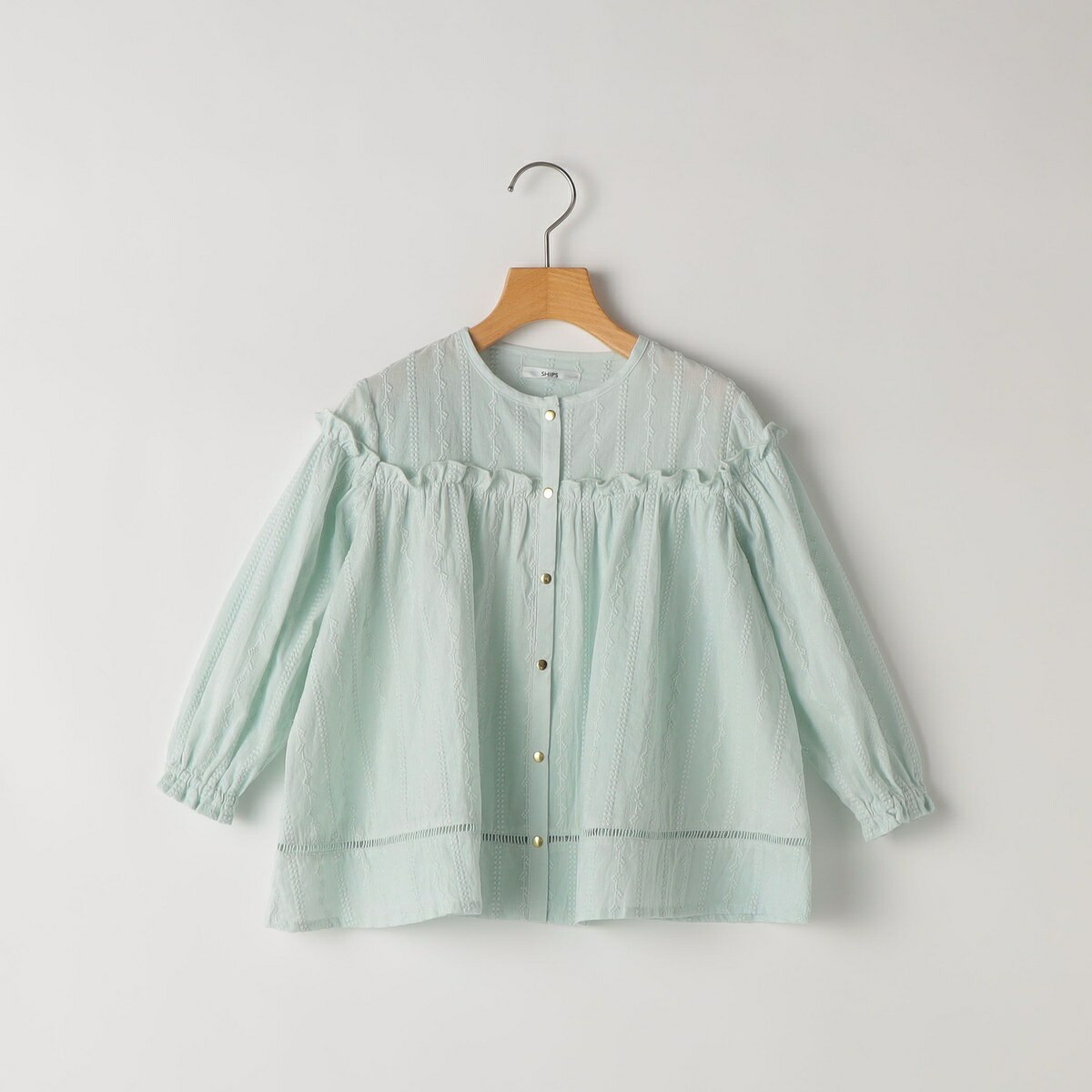 SHIPS KIDS:100~130cm / ギャザーフリル 刺繍 ブラウス/シップス(SHIPS)
