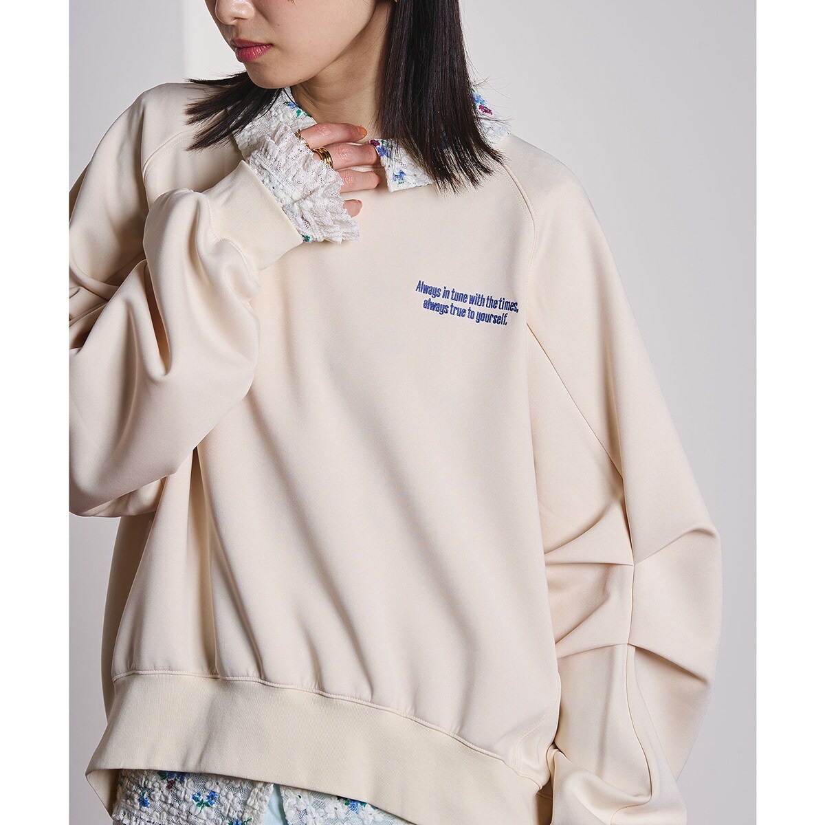 CREOLME/VOLUME SLEEVE PULLOVER／ローズバッド（ROSE BUD）