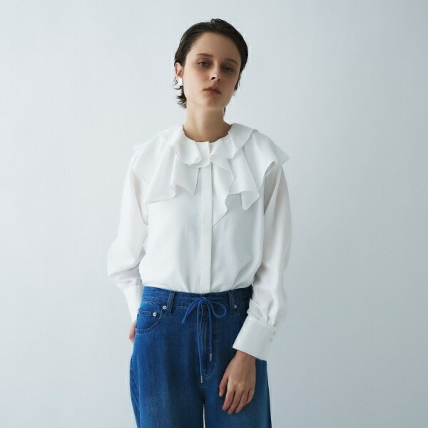 【マシンウォッシュ】ラッフルフリルブラウス／クロエンス（cloenc） 7,029円