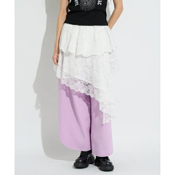 ANNA SUI NYC／アナ スイ エヌワイシー／アシメレーススカート／ロイヤルフラッシュ（ROYAL FLASH）