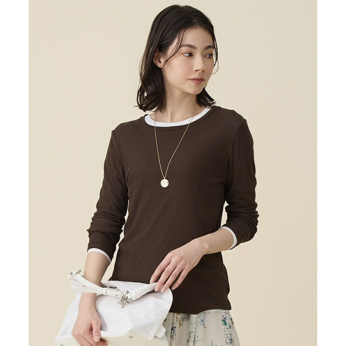 レイヤリングシアーインナー カットソー／不道徳区（JIYU-KU） Tシャツ・カットソー-レディースファッション-トップス