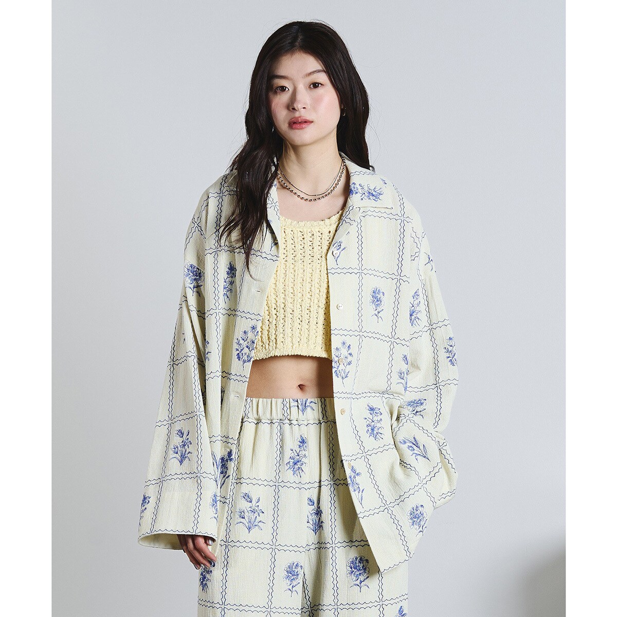 mag.by c/EMBROIDERY L/S SHIRT／ローズバッド（ROSE BUD）