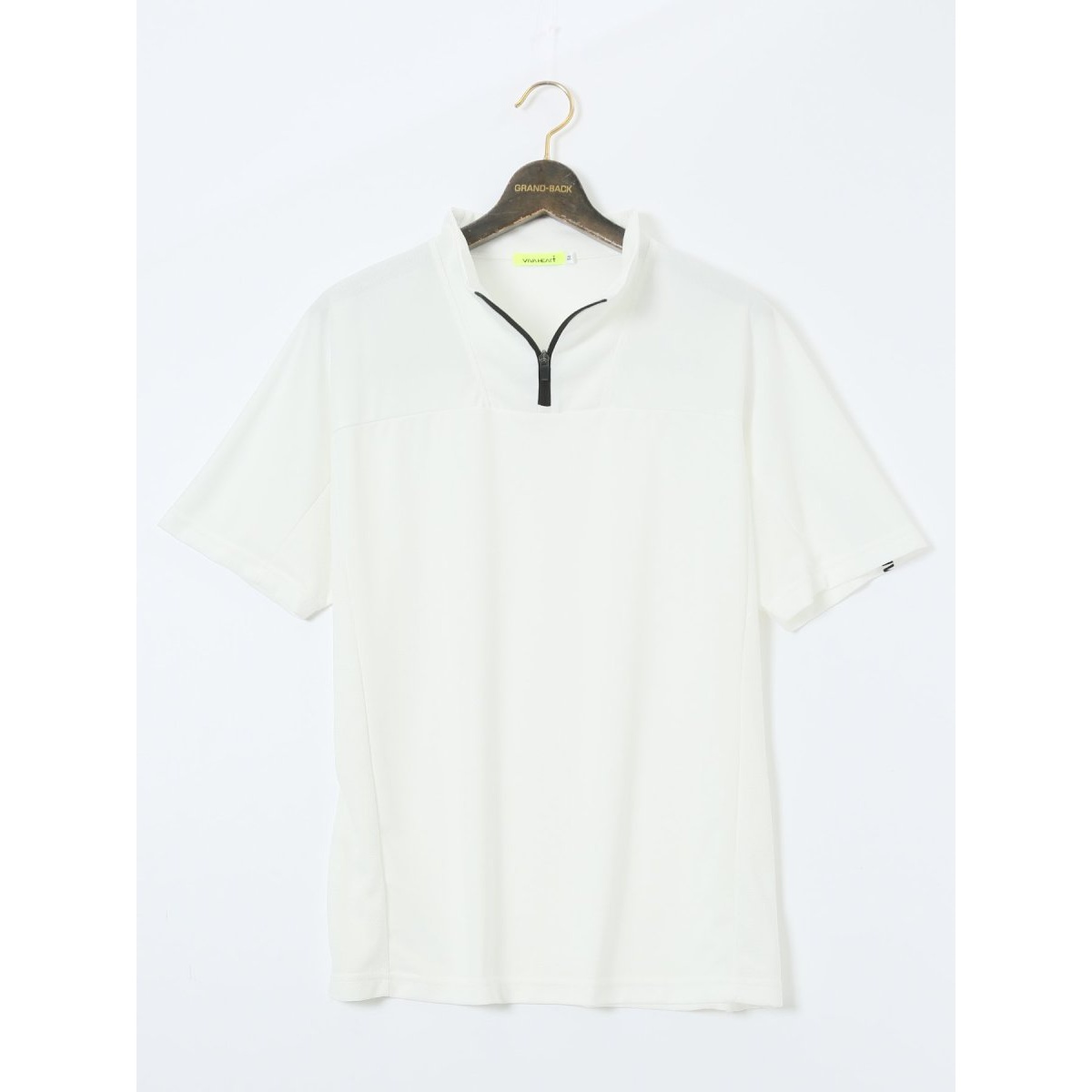 【大きいサイズ】ビバハート 吸水速乾 ハーフジップ 半袖Tシャツ／グランバック（GRAND-BACK）