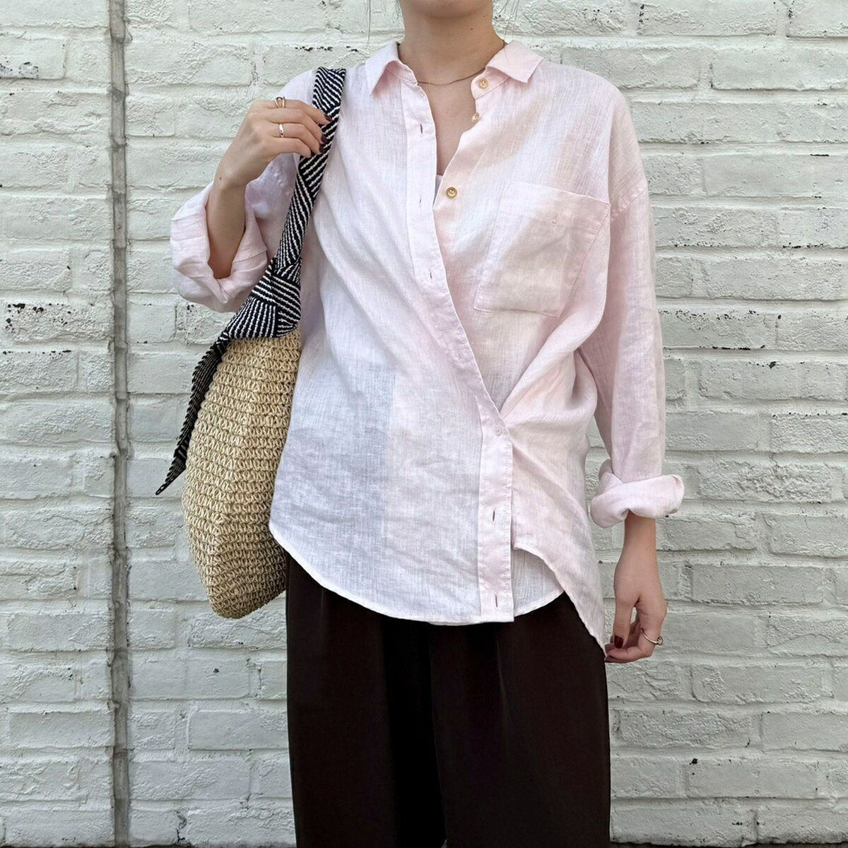 LINEN100 2WAYカシュクールシャツ／フレディエミュ（fredy emue）