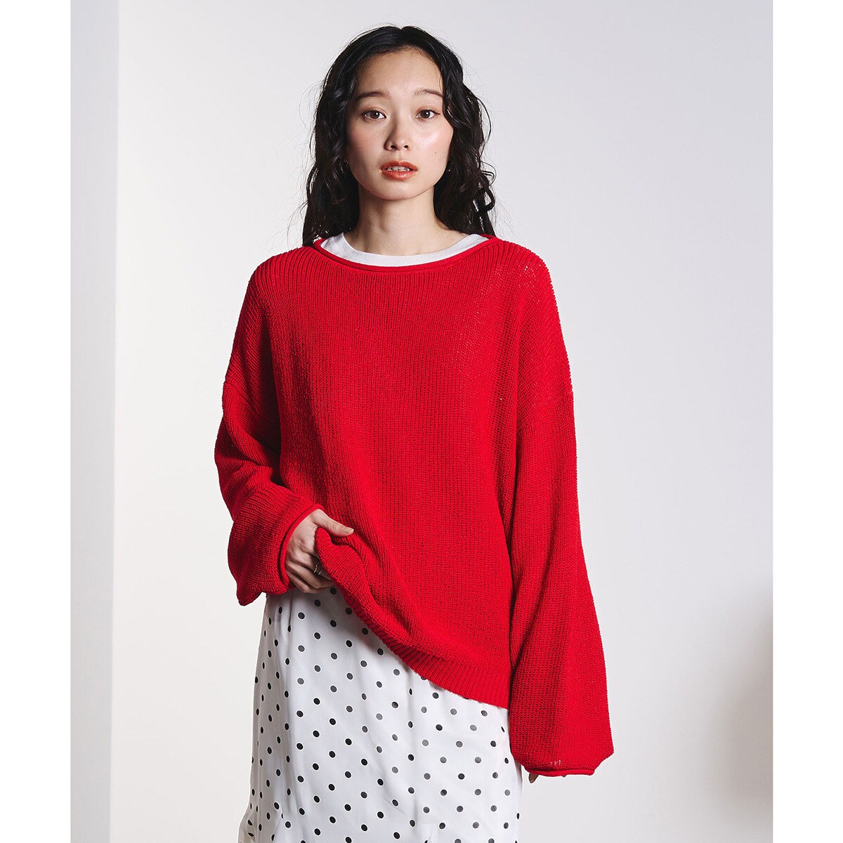 SHEER KNIT PULLOVER／ローズバッド（ROSE BUD）
