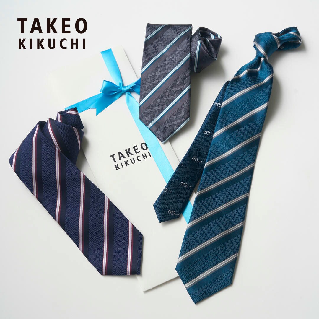 【ネクタイ】タケオキクチ｜クレリック ストライプ/メガネ／タケオキクチ（TAKEO KIKUCHI）