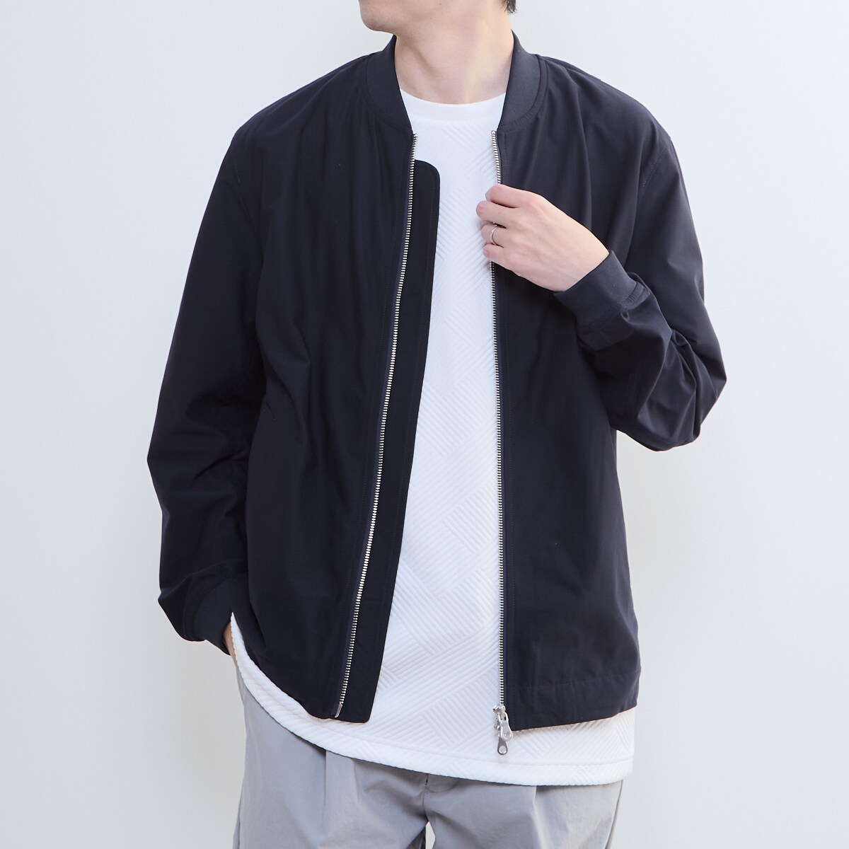 サークルストレッチフライトジャケット | 軽量 / ストレッチ / 吸水速乾／メンズメルローズ（MEN'S MELROSE）