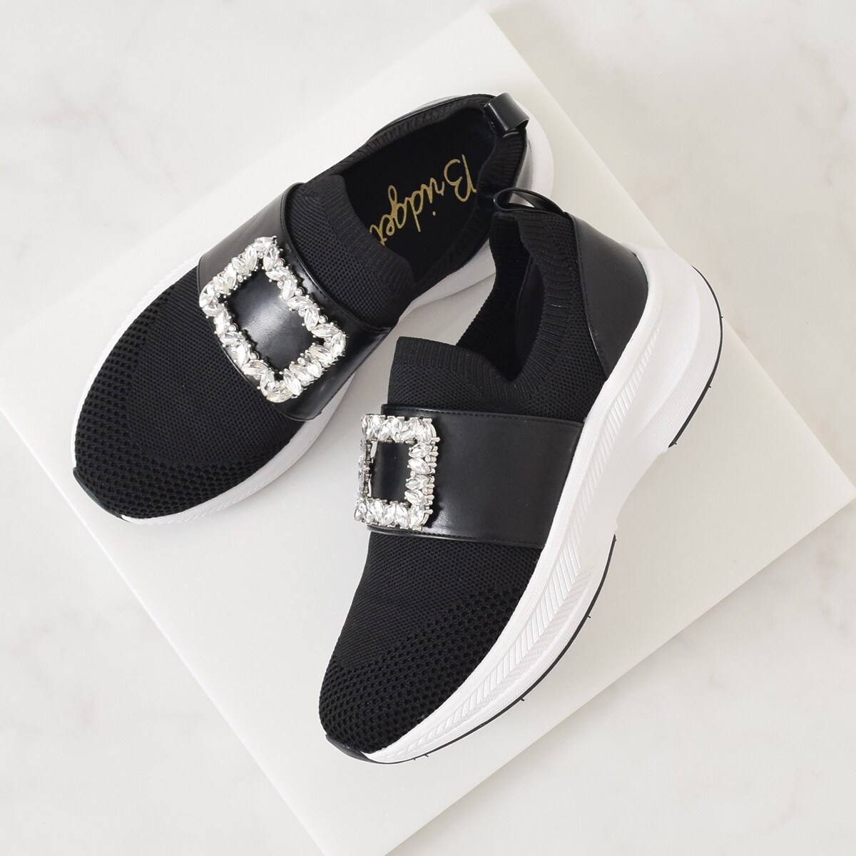 Bridget Birkin◆4cmヒール◆ビジューバックルニットスニーカー／ブリジット バーキン（Bridget Birkin）