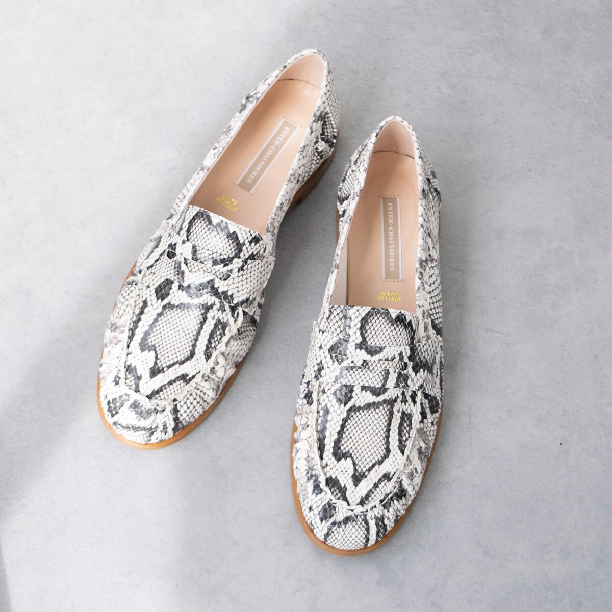INTER-CHAUSSURES◆1.5糎踵◆ラウンドトウフラットローファー／インターショシュール（INTER-CHAUSSURES） ローファー-靴-レディース靴