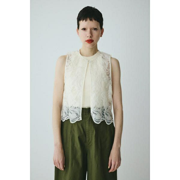Lace vest／ヘリンドットサイ（HeRIN.CYE）