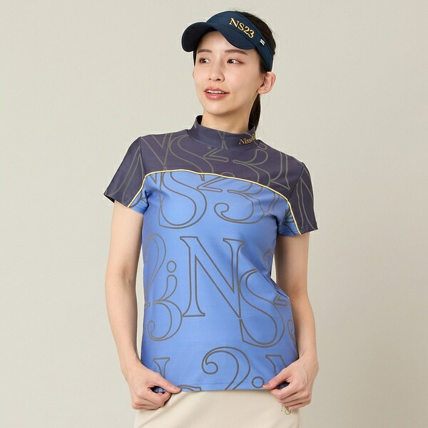 【Women's】【接触冷感／吸湿速乾】ロゴプリントモックネック／エヌエス23・パー・ニッサゴルフ　（NS23 par Nissa Golf）
