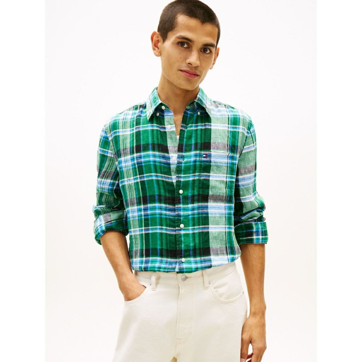 リネンサマーマドラスチェックロングスリーブシャツ/トミー ヒルフィガー(Tommy Hilfiger)|丸井(マルイ)店