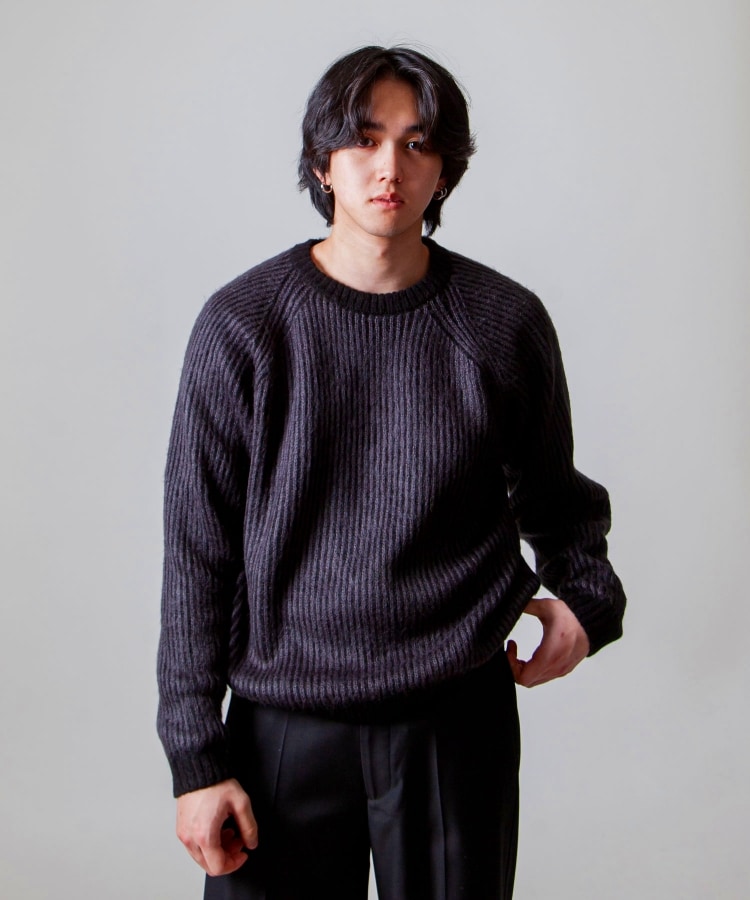 【724802w】ZIP FIVE WHITELINE コントラストクルーニット／ジップファイブ（ZIP FIVE）