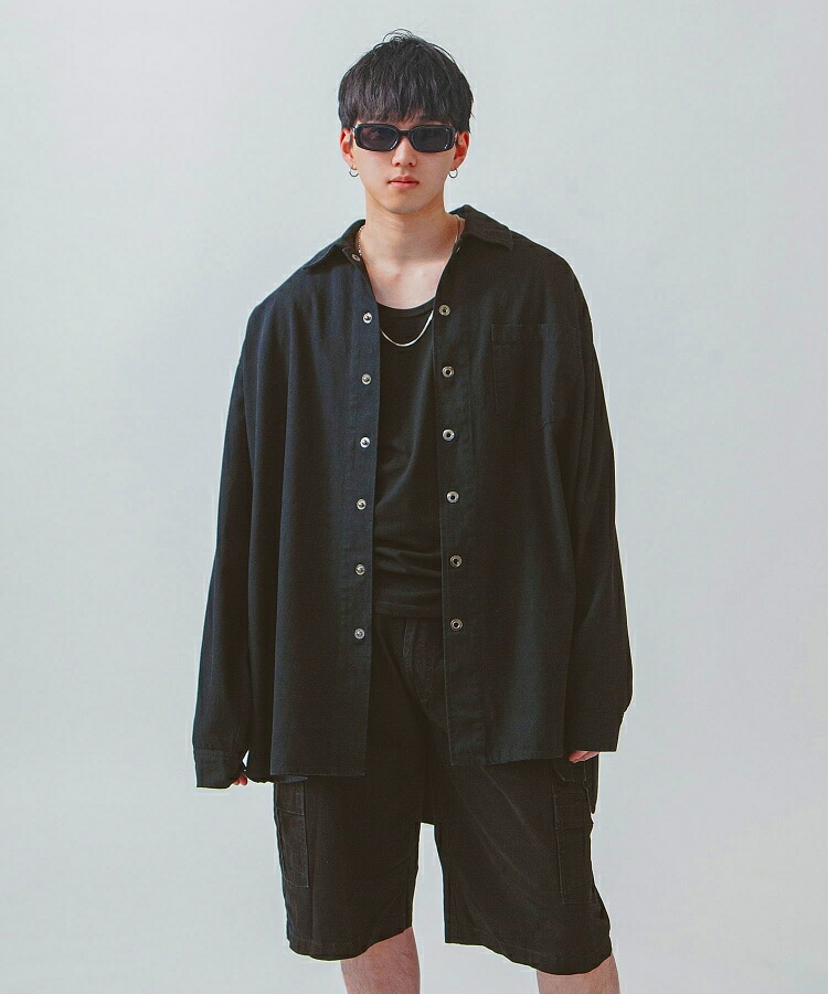 【drzw-009】WHITELINE COTTON CANVAS オーバーサイズシャツ／ジップファイブ（ZIP FIVE）