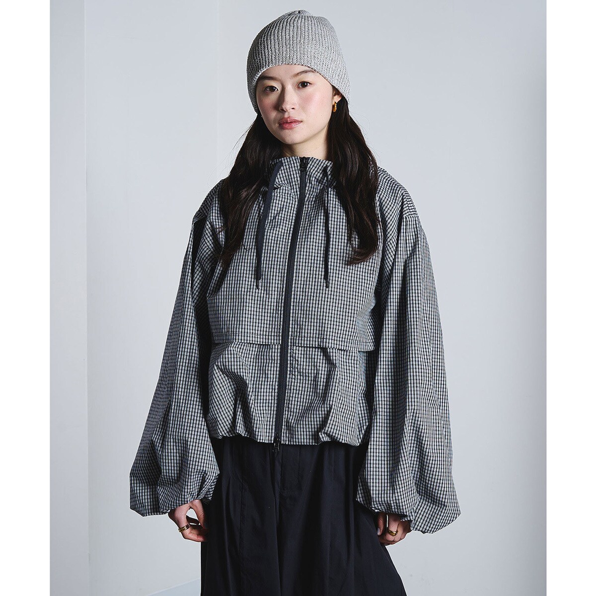 CHECK PUFF BLOUSON／ローズバッド（ROSE BUD）