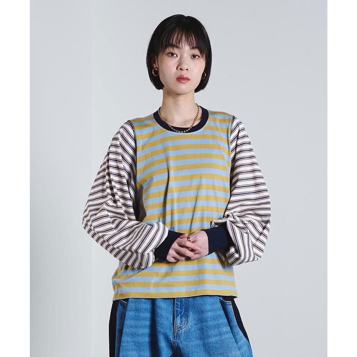 mici/VOLUME LONG SLEEVE TOP／ローズバッド（ROSE BUD）