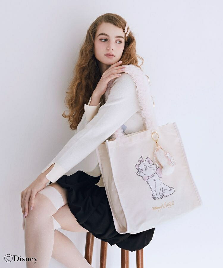 Disney Marie／フリルハンドルトートバッグ／メゾン ド フルール（Maison de FLEUR）
