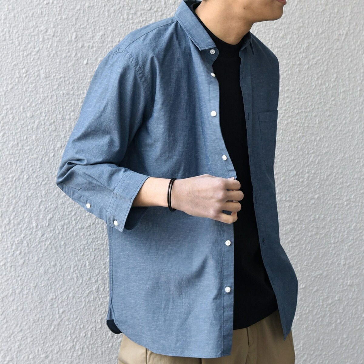 SHIPS any:〈洗濯機可能〉コットン/リネン 7分袖 ポケット レギュラー シャツ 26SS◇／シップス エニィ（SHIPS any） 6,504円