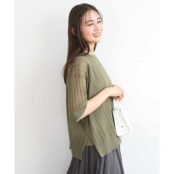 [洗える]ワイドリブシアーニット&times;タンクトップ ツインセット／MK ミッシェルクラン（MK MICHEL KLEIN ）｜丸井（マルイ）店