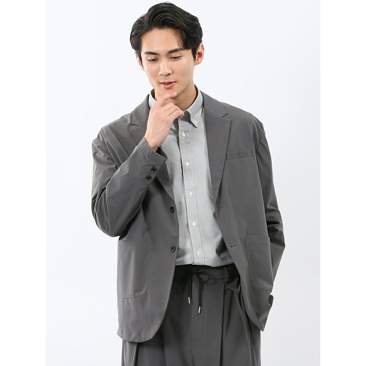 【ストレッチ ウォッシャブル 軽量】タカキュー ワッシャー 2釦 ジャケット(セットアップ可能)／タカキュー（TAKA-Q）