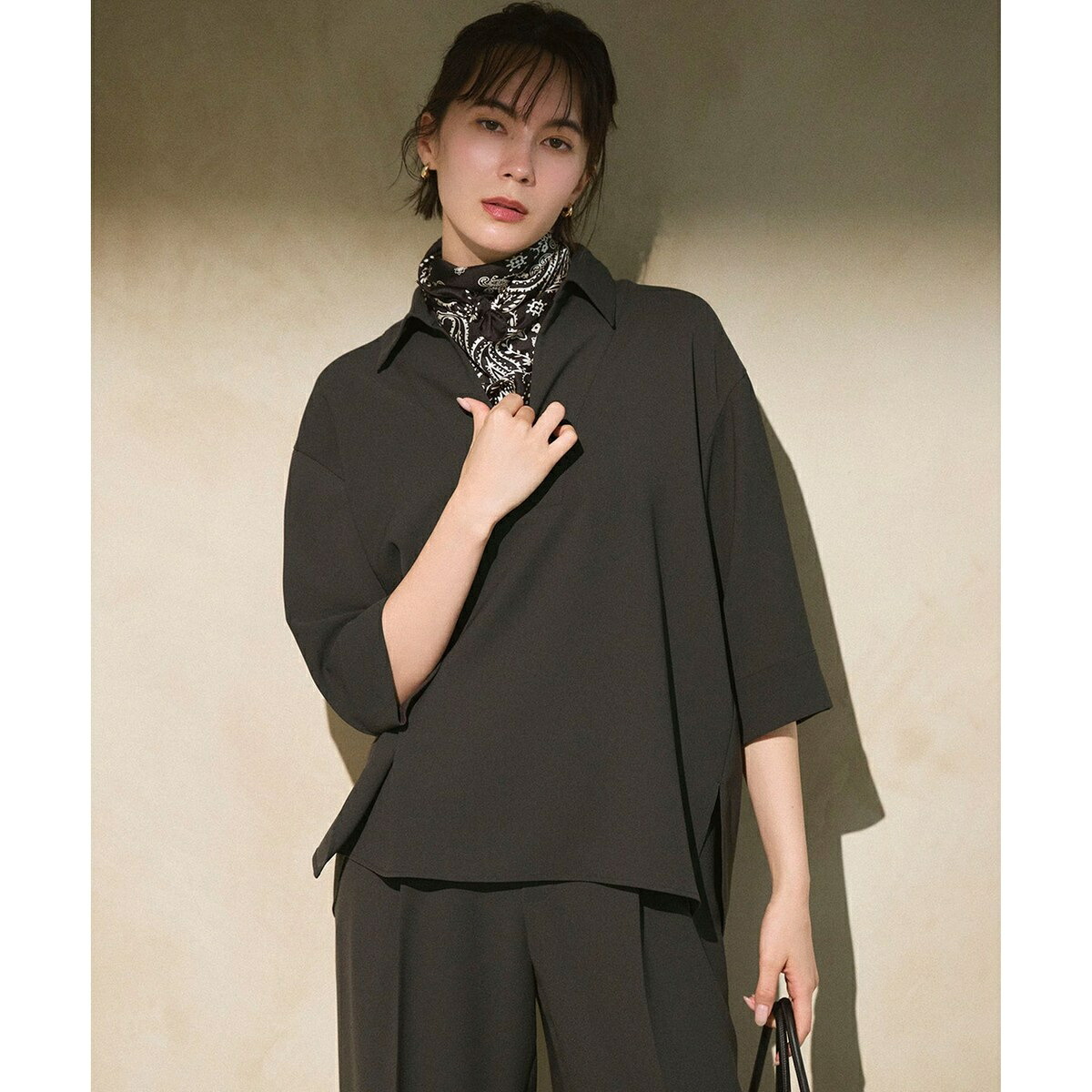 ストレッチジョーゼット スキッパー ブラウス／23区（23KU） 12,122円