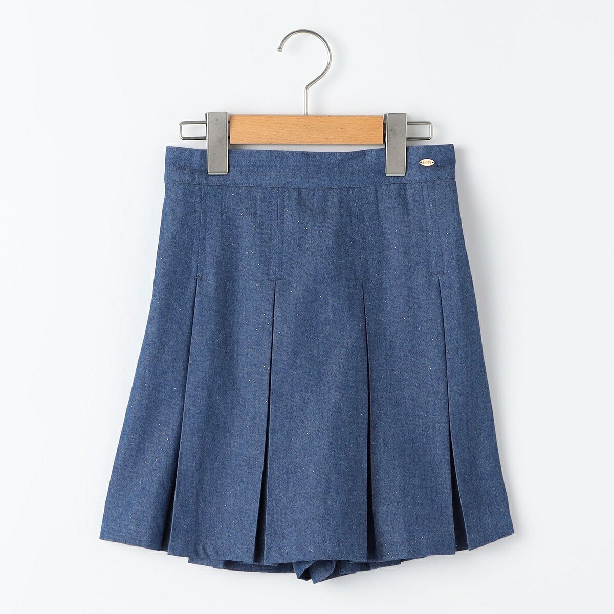 SHIPS KIDS:140～150cm /ラメ デニム プリーツ キュロット／シップス（SHIPS）