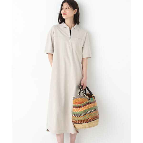 ◆ハーフジップカットソーワンピース／ヒューマンウーマン（human woman） 21,450円