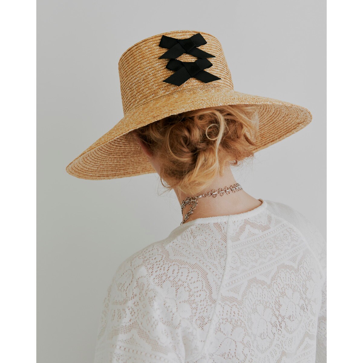 kiehtova/greta hat black /ストローハット リボン／キエトヴァ（kiehtova）
