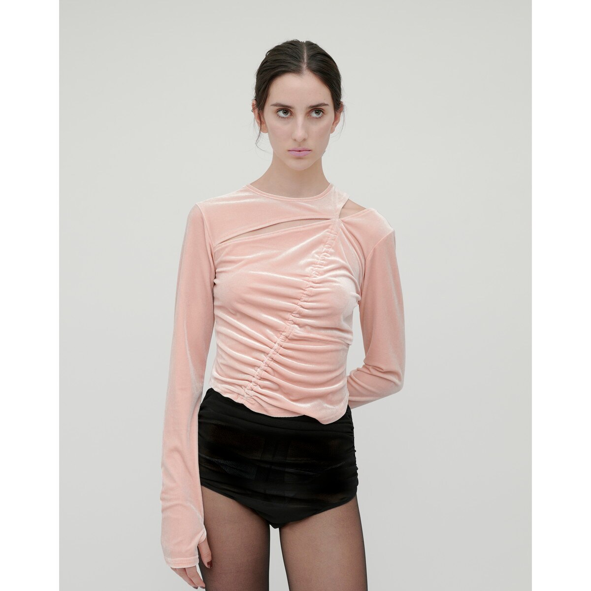 kiehtova/VELOR SLIT GATHER TOPS／キエトヴァ（kiehtova）