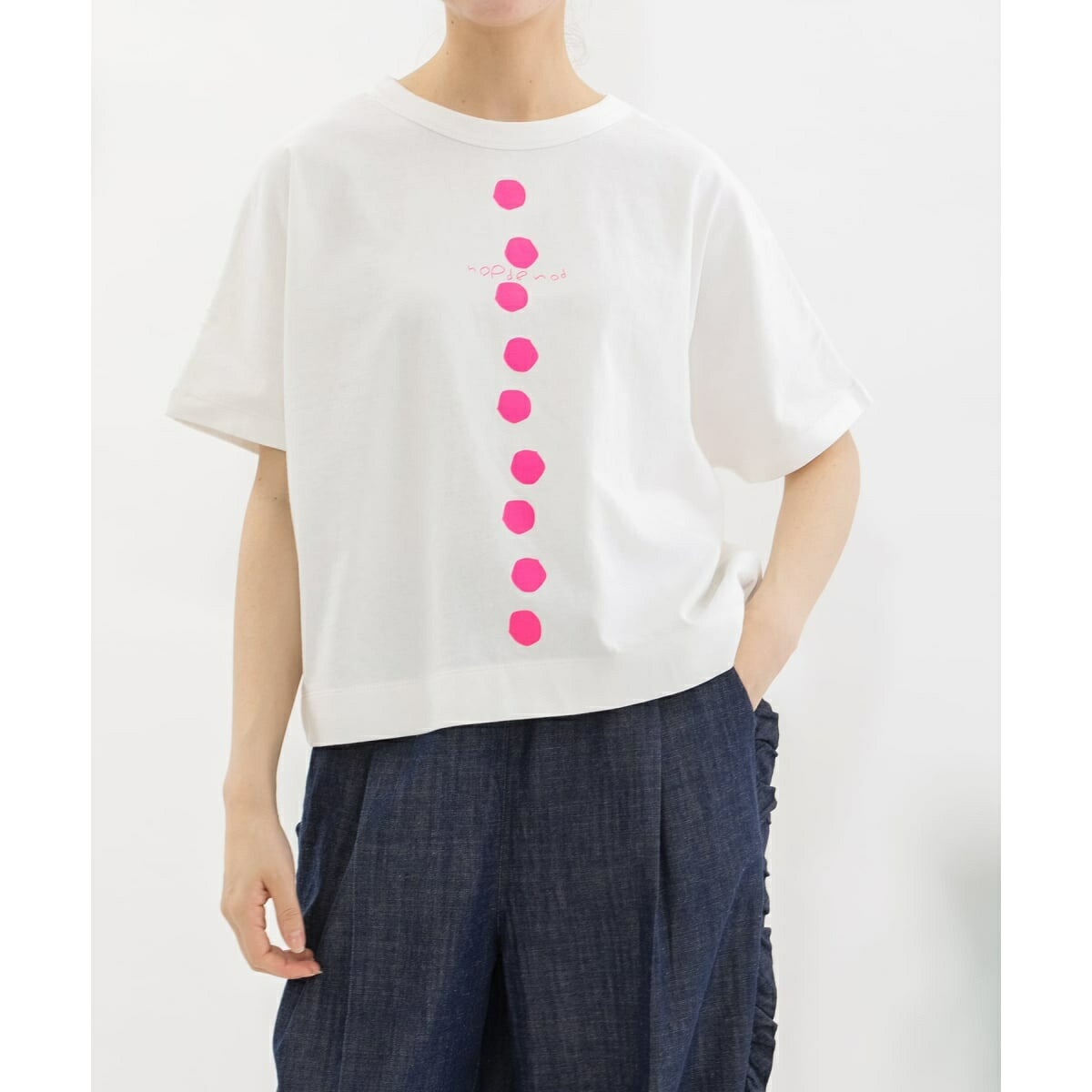Cloche USコットンドットラインプリントTシャツ／ノップドゥノッド（nop de nod）