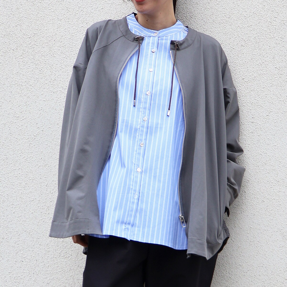 【etre relie】 ストライプバイカラーシャツ／エトレリー（etre relie） 11,550円